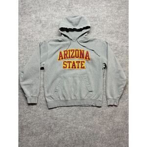 Arizona State Hoodie Mens Medium Gray Stitched Letters Big Cotton Heavy College